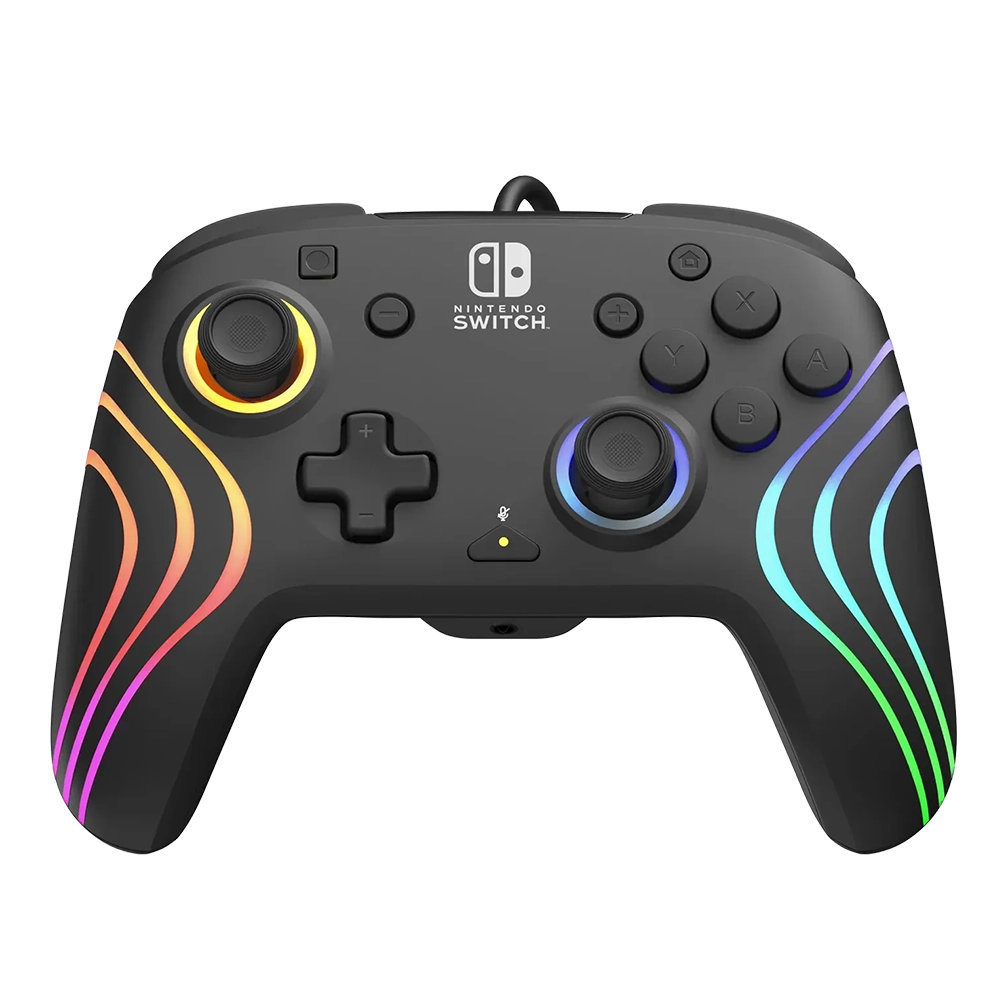 90905-801-17_2 בקר חוטי Nintendo Switch Afterglow Wave RGB – שחור – תמונה 1