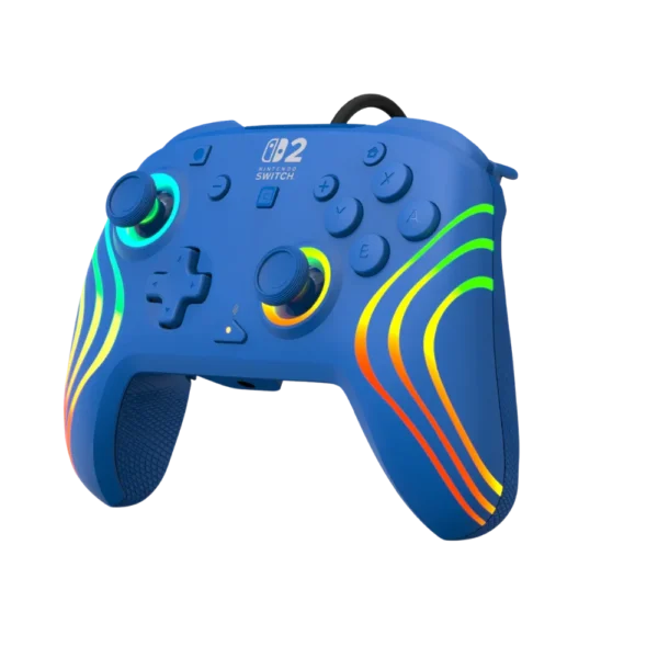בקר גיימינג חוטי ל-Nintendo Switch 2 דגם Afterglow™ Wave Wired Controller בצבע כחול מבית Turtle Beach