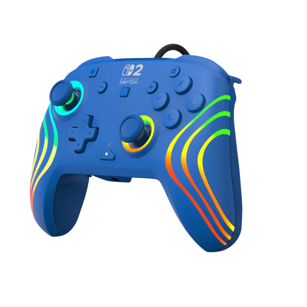 90905-801-70 בקר גיימינג חוטי ל-Nintendo Switch 2 דגם Afterglow™ Wave Wired Controller בצבע כחול מבית Turtle Beach – תמונה 1