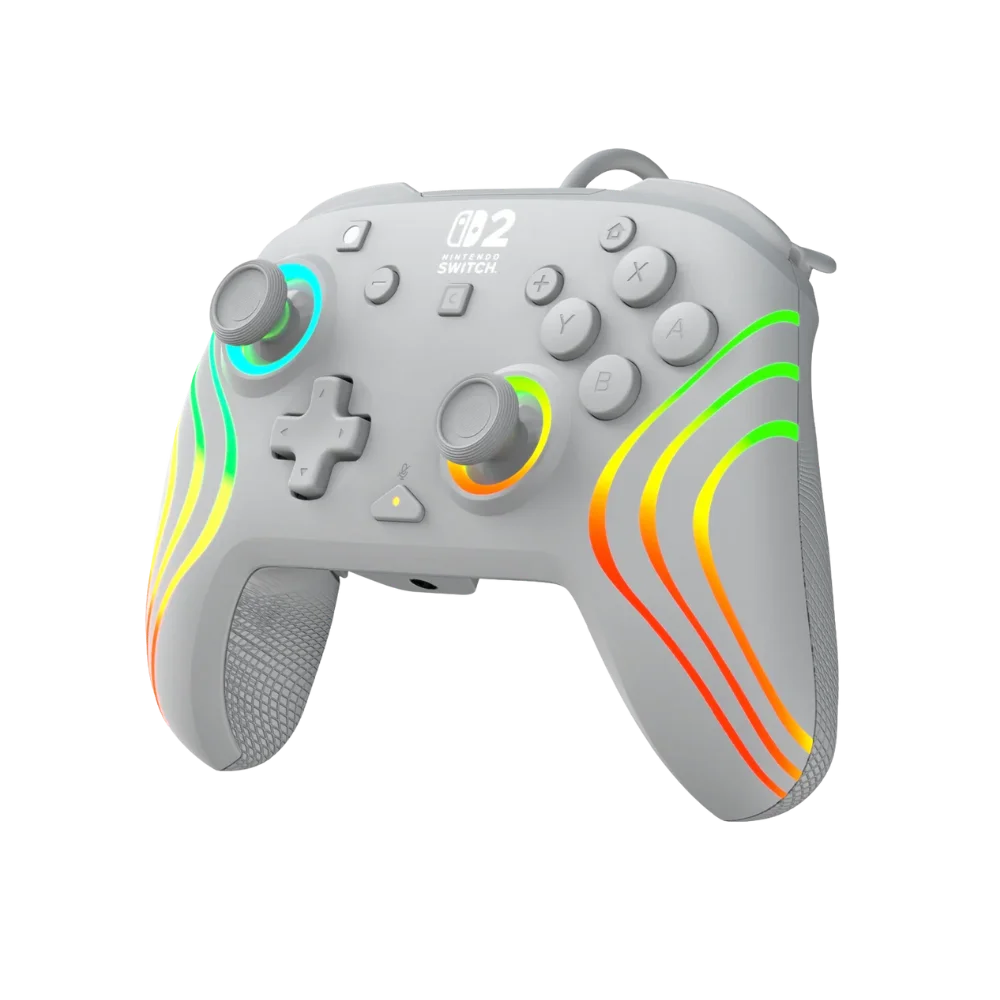 90905-801-71 בקר גיימינג חוטי ל-Nintendo Switch 2 דגם Afterglow™ Wave Wired Controller בצבע אפור מבית Turtle Beach – תמונה 1