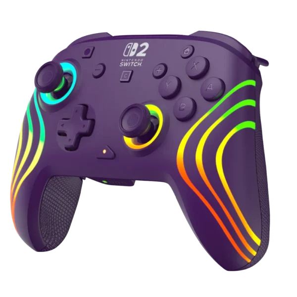 בקר גיימינג אלחוטי ל-Nintendo Switch 2 דגם Afterglow Wave Wireless Controller בצבע סגול מבית Turtle Beach