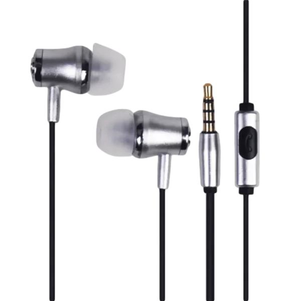 אוזניות חוטיות + מיקרופון Sliver Line FDH-105 – כסף