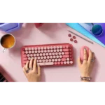 ⁦מקלדת מכאנית אלחוטית אודם, ורוד LOGITECH POP Keys⁩ – תמונה ⁦4⁩