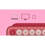 ⁦מקלדת מכאנית אלחוטית אודם, ורוד LOGITECH POP Keys⁩ – תמונה ⁦7⁩