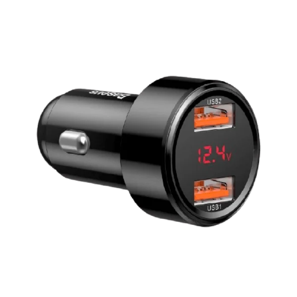 מטען רכב מהיר 45W Q3+Q3 עם צג מבית Baseus