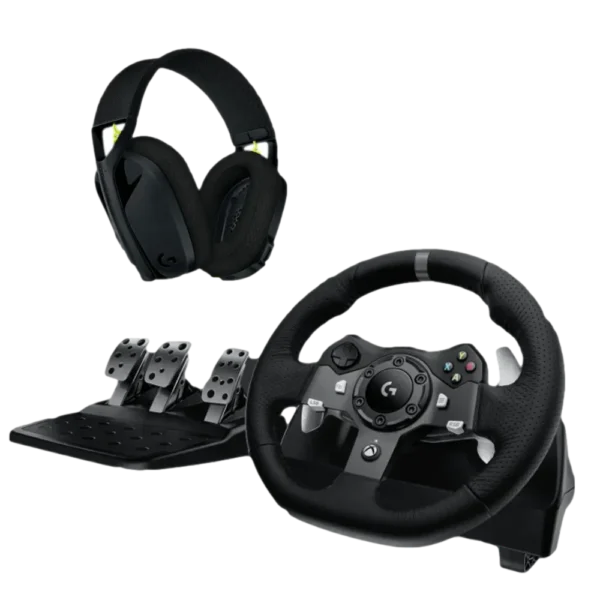 חבילת גיימינג הכוללת הגה ואוזניות מבית LOGITECH