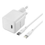 מטען קיר מהיר 30W דגם SWC30N עם כבל Type-C to Lightning מבית Silve Line