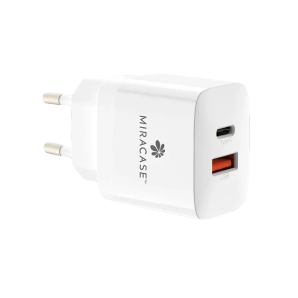 מטען מהיר PD+QC MWC18PQ 18W צבע לבן