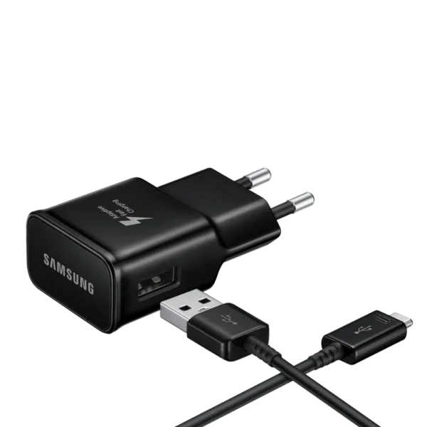 מטען קיר מהיר SAMSUNG 15W מקורי הכולל כבל USB to TYPE-C בצבע שחור