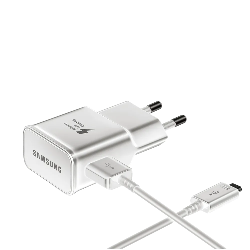 99216-006-06 מטען קיר הכולל חיבור USB-A בעל הספק של עד כ-15W וכולל כבל USB-A to Micro USB בצבע לבן – תמונה 1