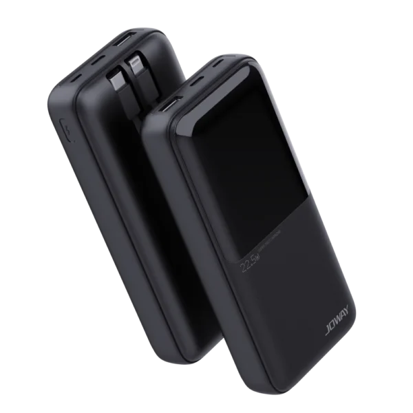 סוללת טעינה 2 כבלים מובנים JP312-20000mAh 22.5W שחור JOWAY