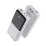 סוללת טעינה 2 כבלים מובנים JP312-20000mAh 22.5W לבן JOWAY