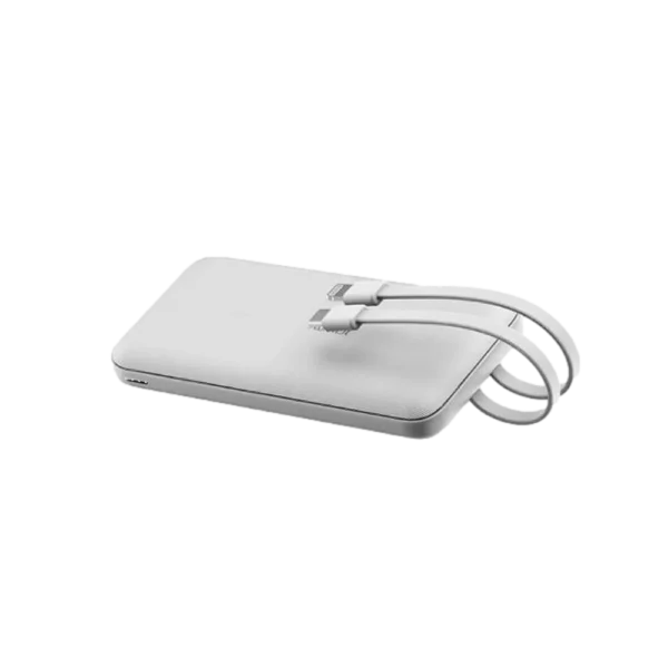 סוללת טעינה 2 כבלים מובנים JP266-10000mAh בצבע לבן
