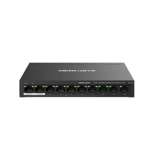 מתג 5 גיגה  MS110P 10/100 8+2 POE+ 65W  L.Range 250m