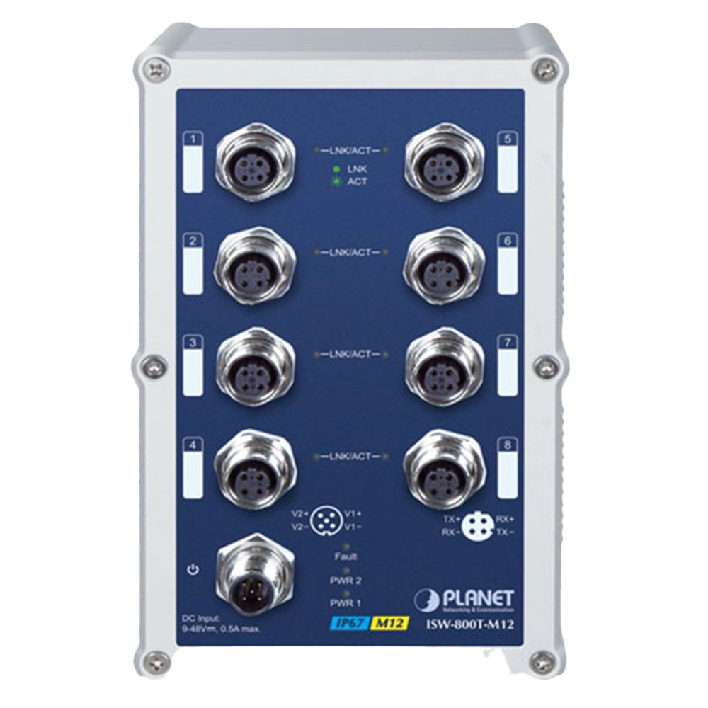 99367-000-01_2 Planet ISW-800T-M12 – מתג ניהולי תעשייתי – תמונה 1