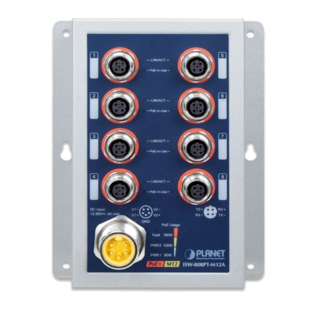 Planet ISW-800T-M12 – מתג תעשייתי לעמידות מקסימלית