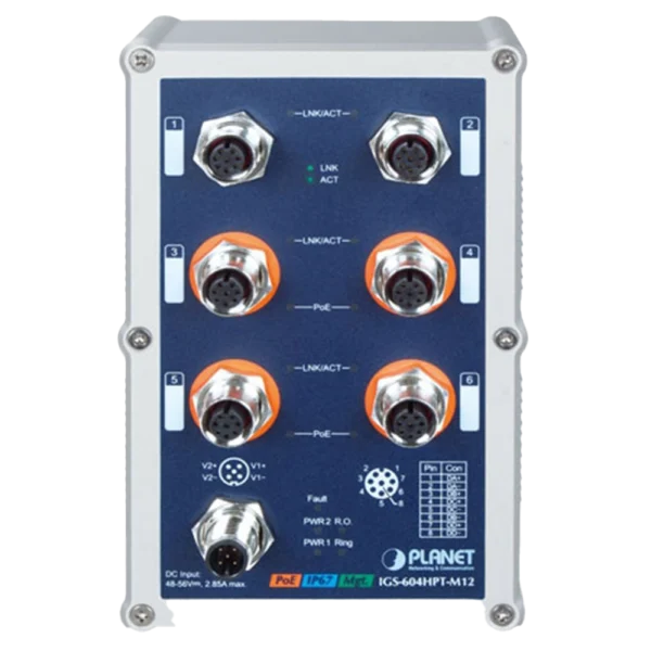 Planet IGS-604HPT-M12 – מתג ניהולי תעשייתי