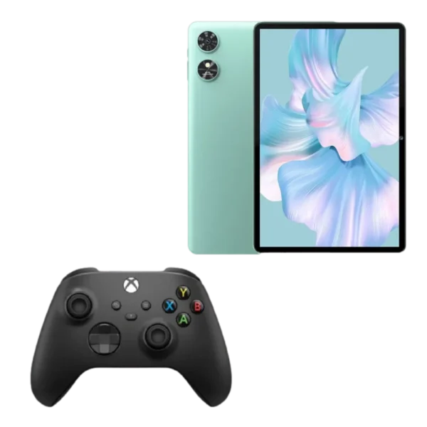 חבילה הכוללת בקר XBOX Series S | X אלחוטי צבע שחור+טאבלט לילדים Oukitel OT6 בצבע ירוק+כיסוי כחול