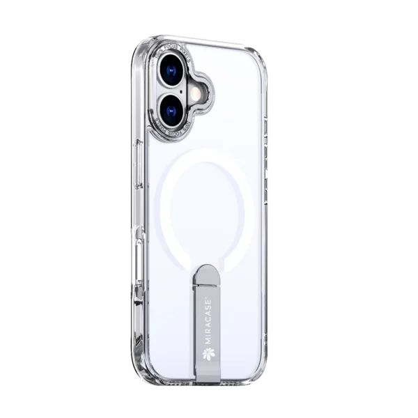 כיסוי MAGSAFE ל-iPhone 17 בצבע שקוף דגם MIRASTAND מבית Miracase