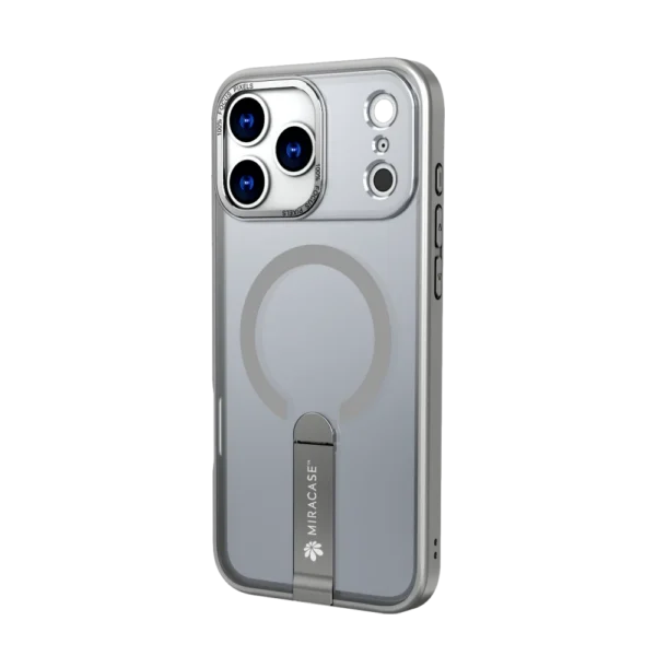כיסוי MAGSAFE ל-iPhone 17 Pro  בצבע אפור דגם MIRASTAND מבית Miracase