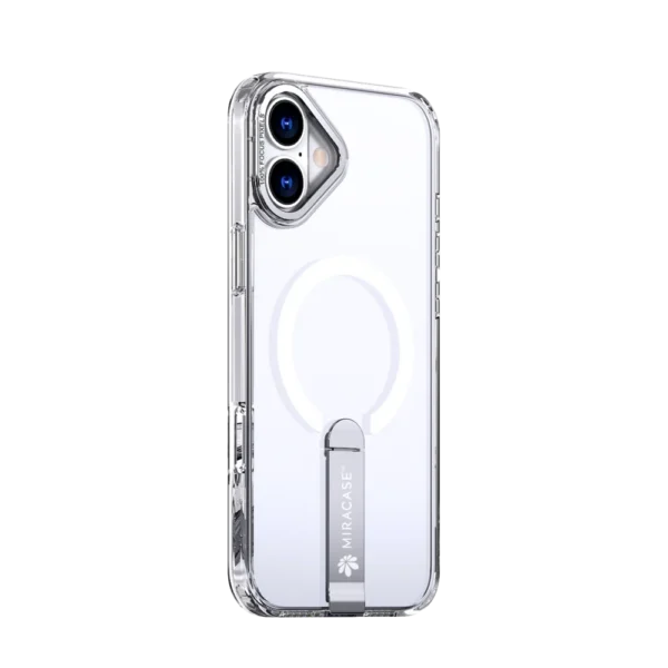 כיסוי MAGSAFE ל-iPhone 16  בצבע שקוף דגם MIRASTAND מבית Miracase