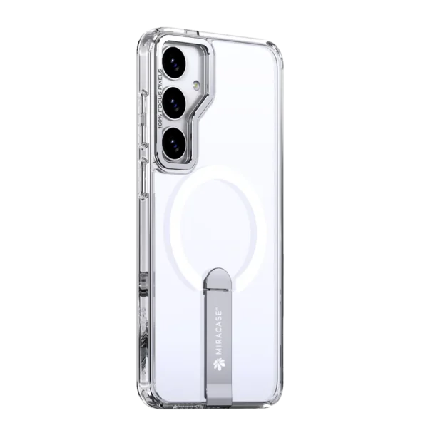 כיסוי MAGSAFE ל-Samsung S25 בצבע שקוף דגם MIRASTAND מבית Miracase