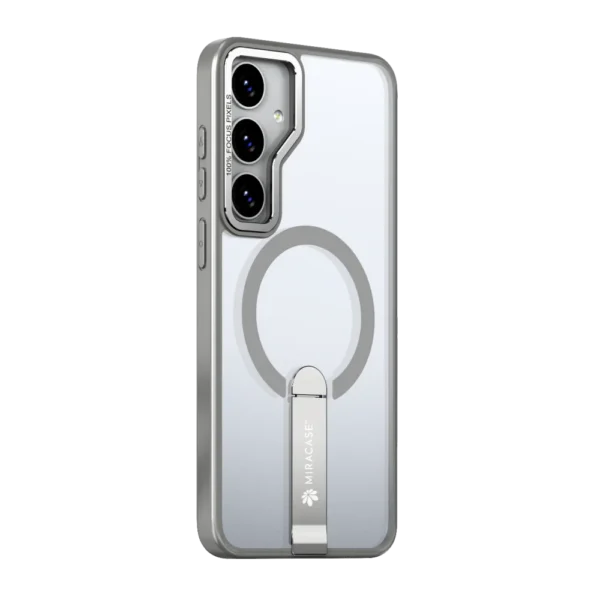 כיסוי MAGSAFE ל-Samsung S25 בצבע אפור דגם MIRASTAND מבית Miracase