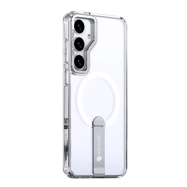 כיסוי MAGSAFE ל-Samsung S25 Plus  בצבע שקוף דגם MIRASTAND מבית Miracase