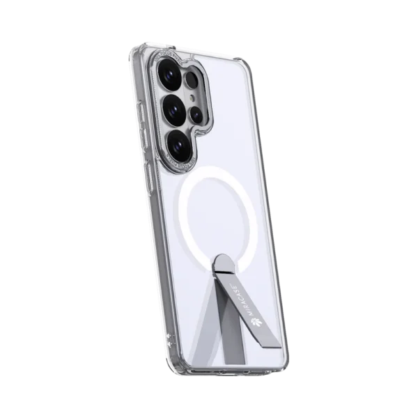 כיסוי MAGSAFE ל-Samsung S26 Ultra בצבע שקוף דגם MIRASTAND מבית Miracase