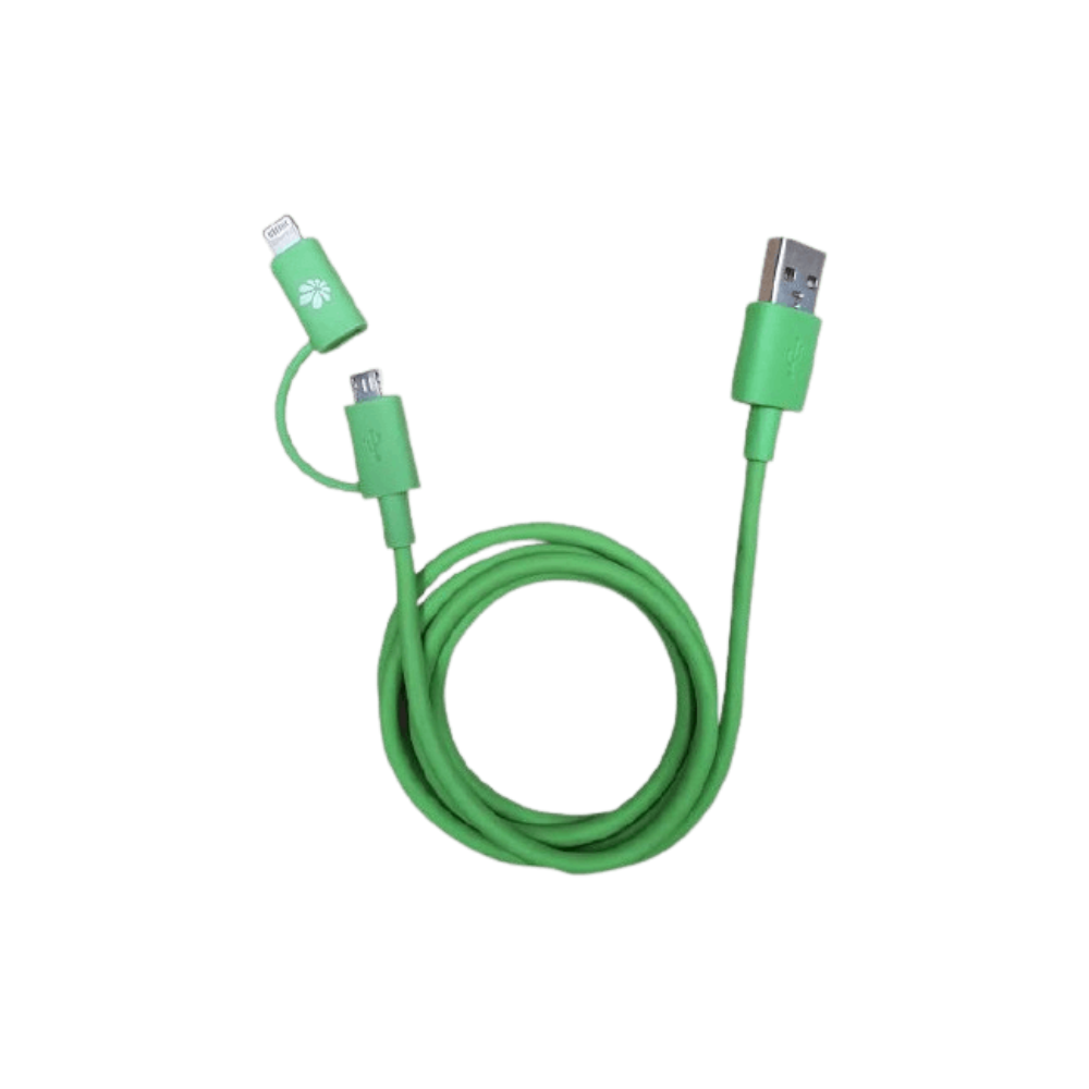 99701-803-02 כבל טעינה וסנכרון Miracase 2IN1 MICRO USB/Lightning MAC130 – ירוק – תמונה 1