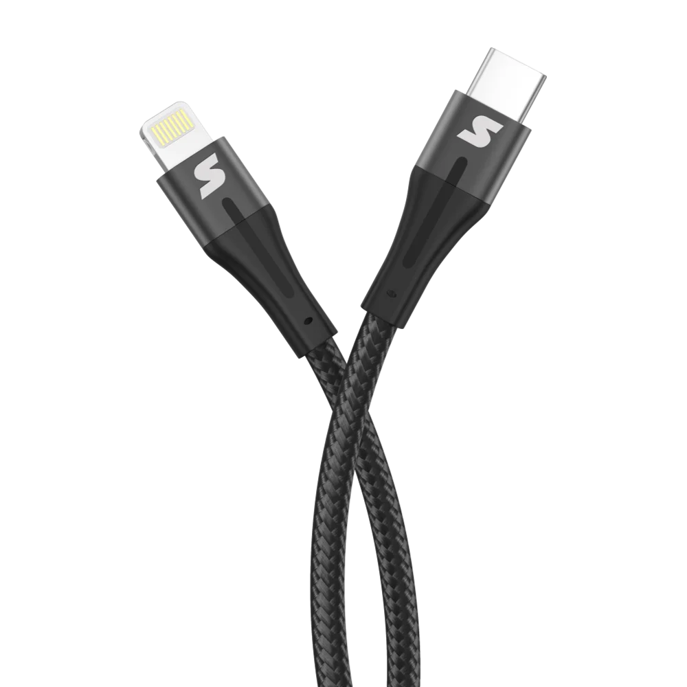 99702-001-40 כבל שזור SILVER LINE Lightning to Type-C 1.2M – תמונה 1