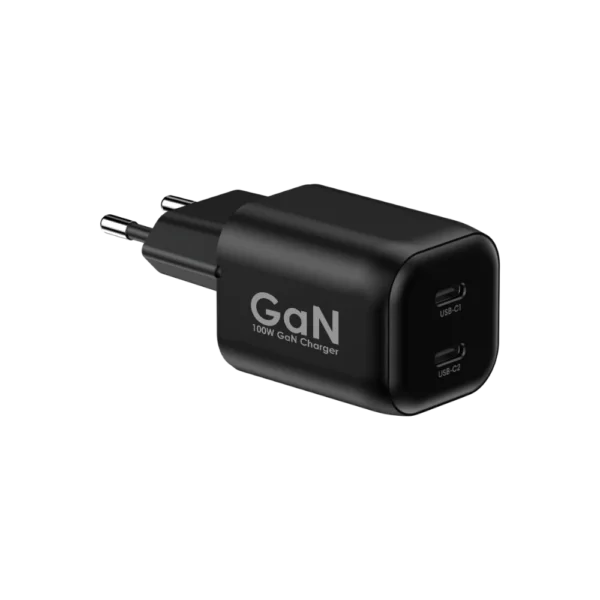 מטען קיר GaN בהספק 100W דגם MWCM100PD2 + כבל Type-C בצבע שחור מבית Miracase