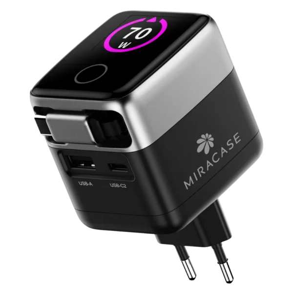 מטען קיר 70W + כבל USB-C דגם MWC70RC מבית Miracase