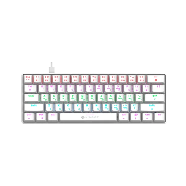 מקלדת מכנית חוטית לבנה MMCK100 עם תאורת RGB מבית Miracase