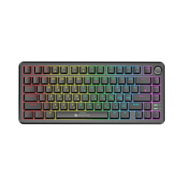 מקלדת מכנית חוטית  MMCK300 עם כפתור שליטה ותאורת RGB מבית Miracase
