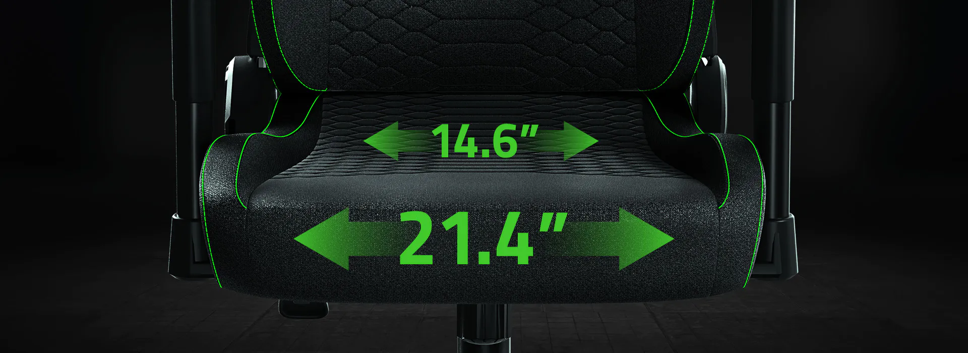 WIDENED SEAT BASE WITH REDUCED EDGES