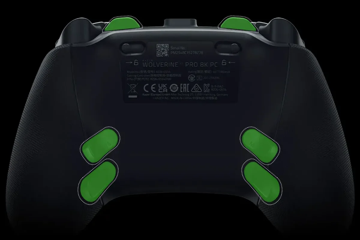 4 כפתורי Back בסגנון קליק של עכבר ו-2 כפתורי Claw Grip